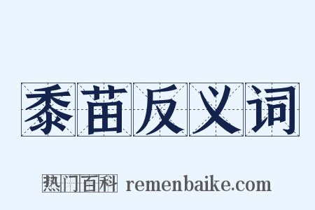 黍苗反义词是什么意思的图片